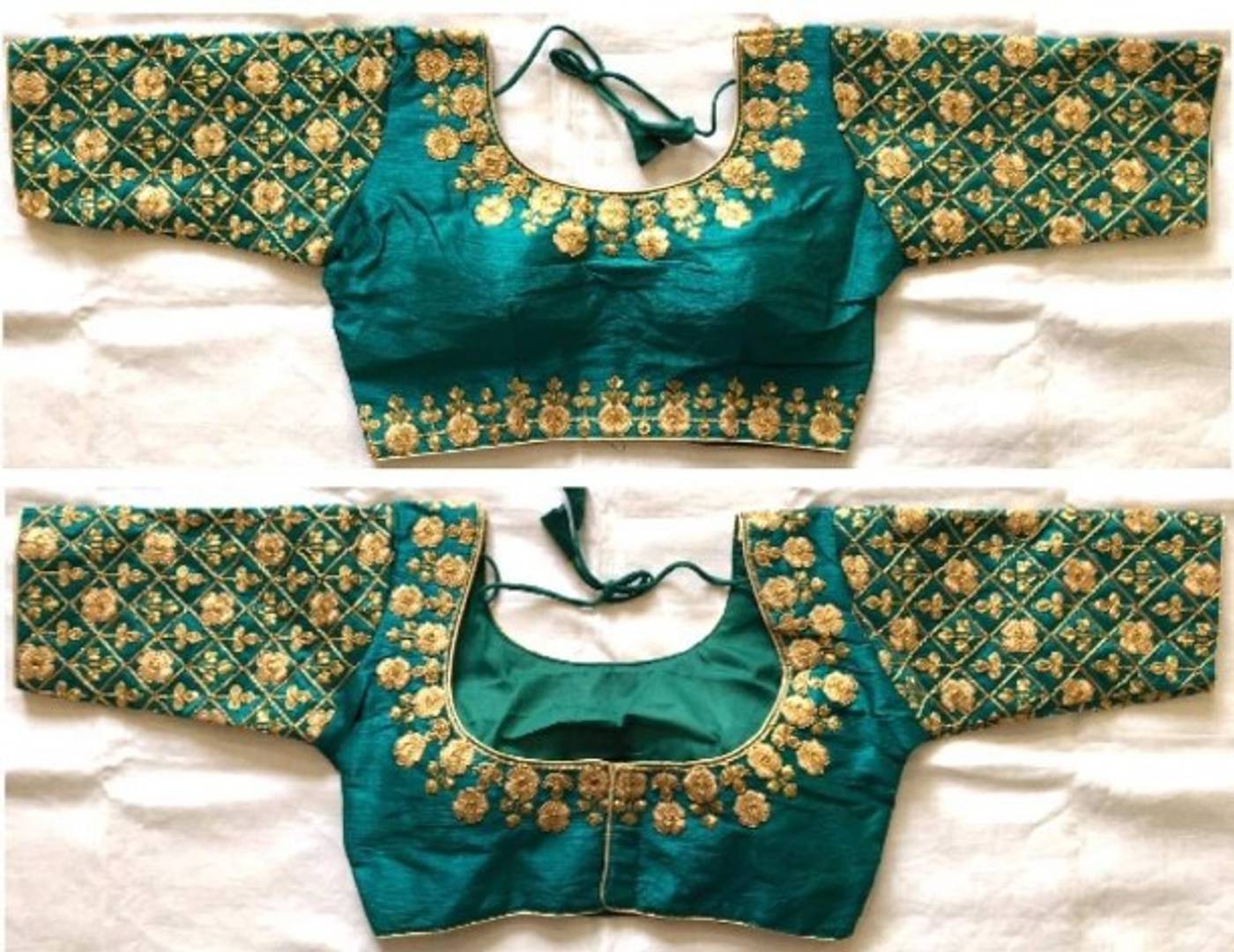 Stylish Malbari Phantom Silk Thread Coding Sequence And Zari Work Blouse For Women